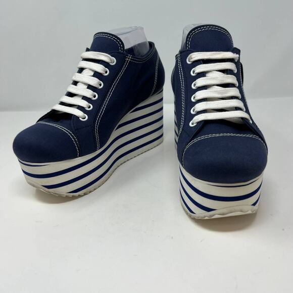 Miu Miu Shoes Women's Size 38.5 Platform Sneakers Authentic Designer Luxury Bold - Picture 4 of 16